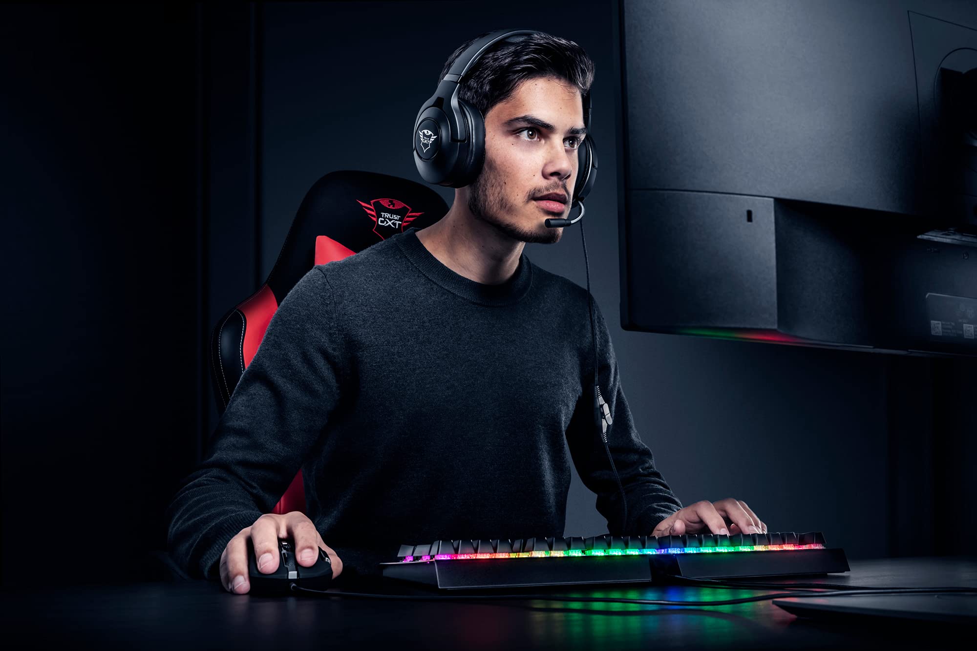 Trust Gxt 420 Rath Auriculares Gaming Con MicróFono RetráCtil Y Un Sonido Potente, Multiplataforma, Negros Trust Gxt 420 Rath Auriculares Gaming Con MicróFono RetráCtil Y Un Sonido Potente, Multiplataforma, Negros